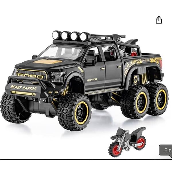 SASBSC Toy Pickup Truck F150 DieCast Metal Model Car Black