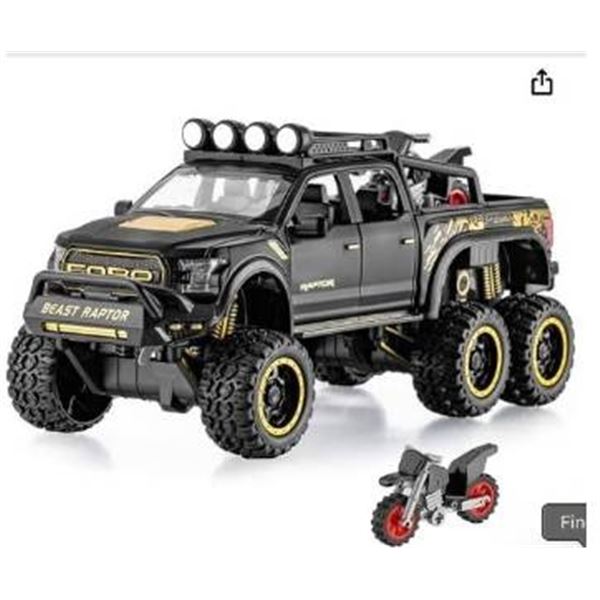SASBSC Toy Pickup Truck F150 DieCast Metal Model Car Black