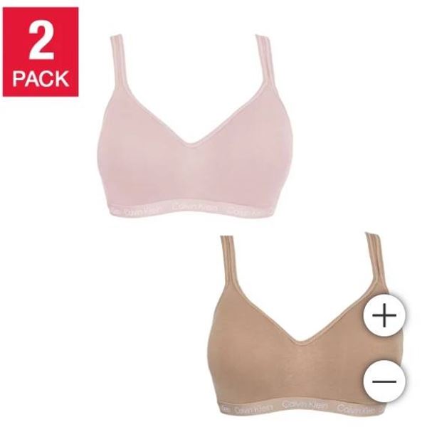 Calvin Klein 2 Pack Cotton Modal Bralette Size Large
