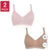 Image 1 : Calvin Klein 2 Pack Cotton Modal Bralette Size Large