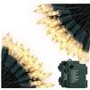 Image 1 : Battery String Lights with 2 x 50 LEDs, Cool White, Indoor and Outdoor Use