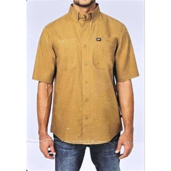 CAT Men’s Button-Down Short Sleeve Wrkshirt Shirt, Size L