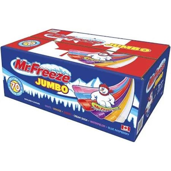 Mr. Freeze Jumbo Freeze Pops 70 Count 10.5L Assorted Flavors