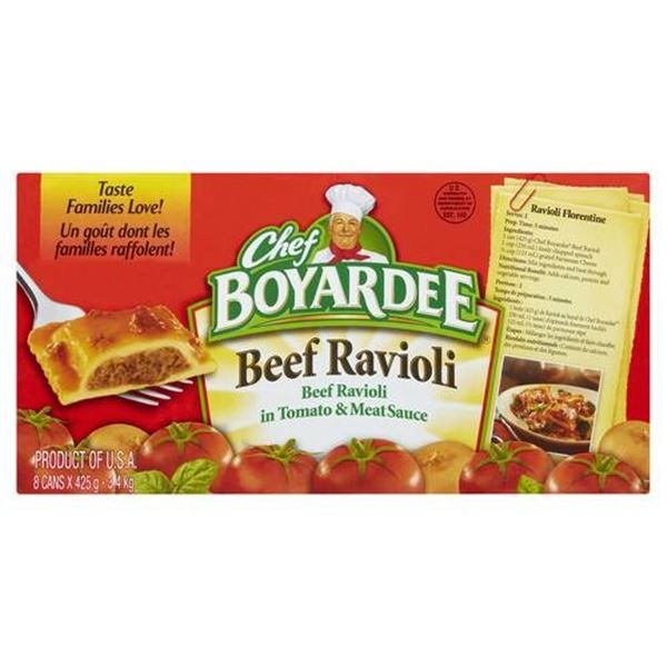 Chef Boyardee Beef Ravioli in Tomato and Meat Sauce, 8 Cans x 425g