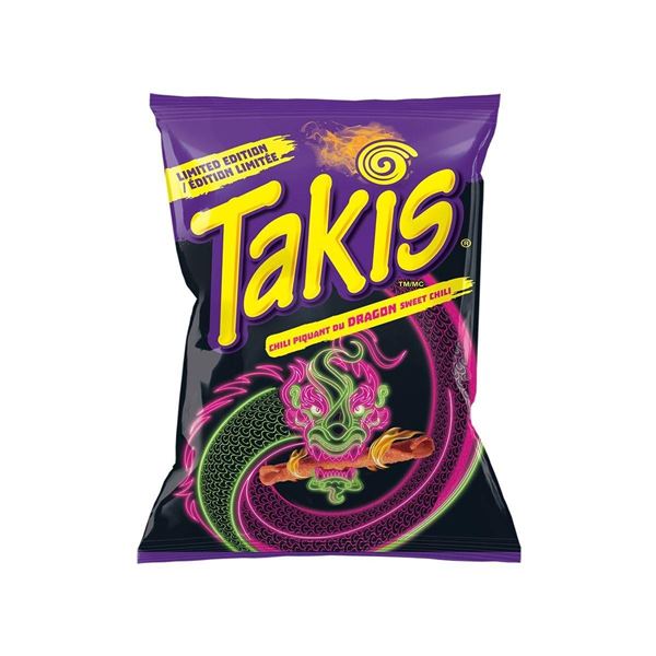 Takis Dragon Sweet Chili Spicy Rolled Tortilla Chips, 90g, Case of 18 Units