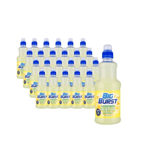 Big Burst Lemonade Beverages, 24 Bottles, 16 fl oz Each