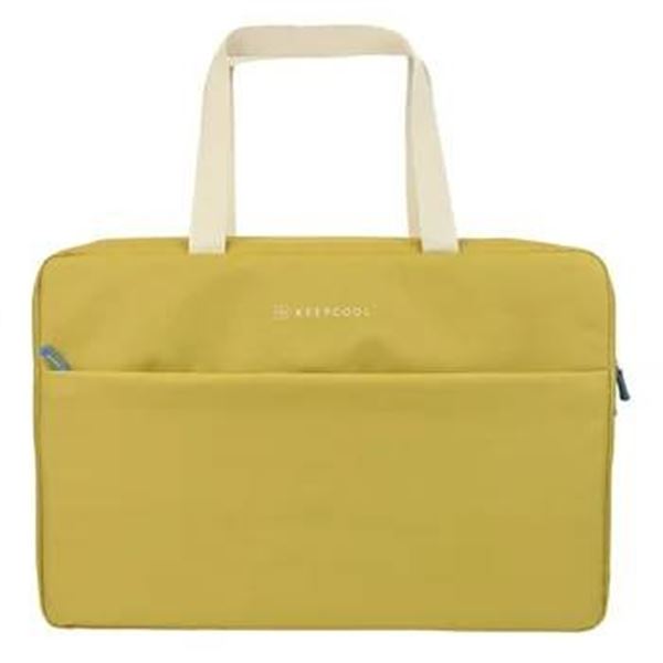 KeepCool Yellow Tote Bag with White Handles