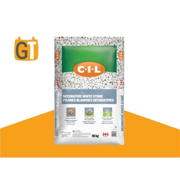 Bag of C-I-L Decorative White Stones, Approximately 5kg