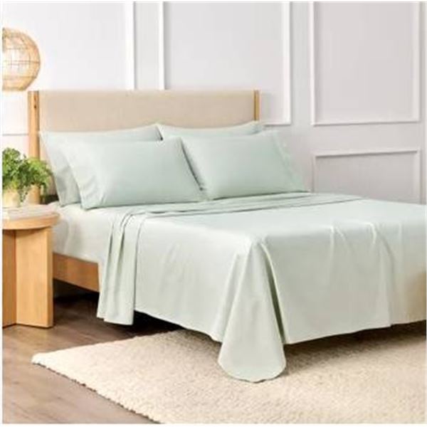 Roots Home 6-Piece Double Sheet Set, 100% Cotton Sateen, 300 Thread Count
