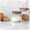 Image 1 : Anchor Hocking 3-Piece Glass Jar Set with Wooden Lids
