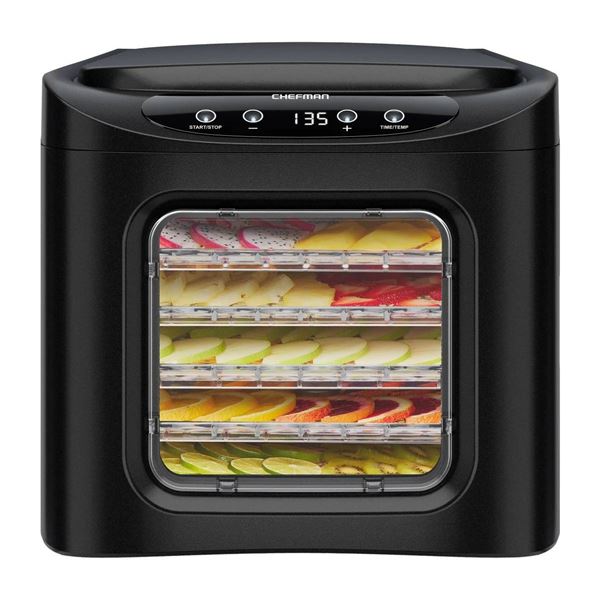 Chefman 6-Tray Food Dehydrator with Adjustable Time and Temperature