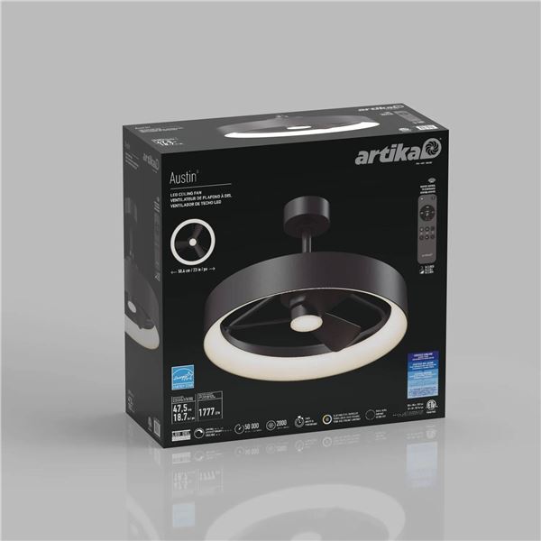 Artika Austin LED Ceiling Fan with Integrated Light and Remote
