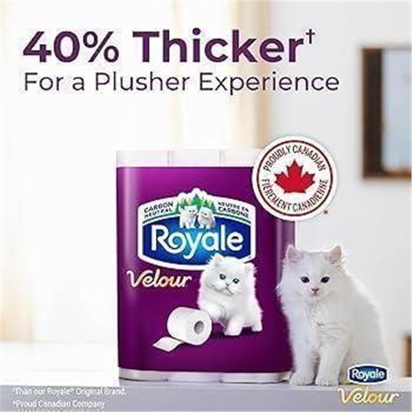 Royale Velour Bathroom Tissue, 2-Ply, 24 Rolls Per Case