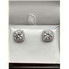 Image 2 : $2365 APPRAISED 4.00 CARAT HALO CUT EARRING SET