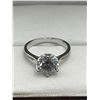 Image 6 : $1800 APPRAISED OVAL BRILLIANT CUT RING SET IN .925 SILVER SIZE 7 WITH 12 ROUND CUBIC STONES