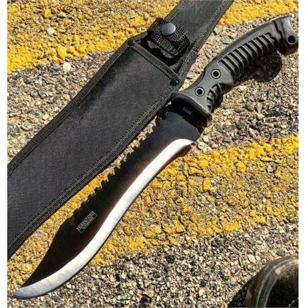 16″ Defender Xtreme Full Tang Hunting Knife With Black Rubber Handle #9275
