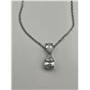 Image 4 : Silver Necklace With Pear-Cut and Round-Cut Cubic Zirconia Stones