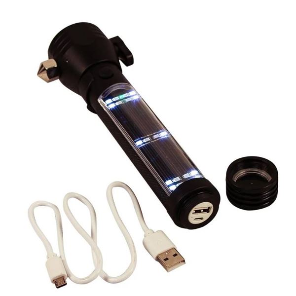 Ready Hour 9-in-1 LED Solar Rechargeable Flashlight