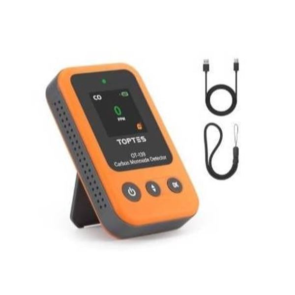 Lot of 2 TopTes OT-139 Carbon Monoxide Detector with Visual and Audio Alerts