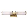 Image 1 : Home Decorators Collection 2-Light Bathroom Gold Vanity Light Modern Linear & Bar Clear Ribbed Glass