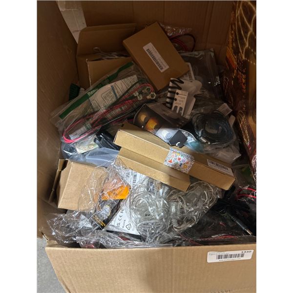 Box Lot of Assorted Christmas Decoration Lights and Accessories