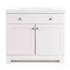 Image 1 : Glacier Bay Everdean 36.5-inch W x 34.4-inch H x 18.75-inch D Bathroom Vanity in White with Cultured