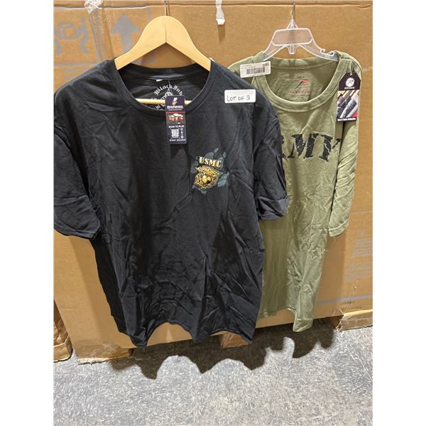 Lot of 2 Men’s T-Shirts – Black Ink Live and Rothco Army, XL Size