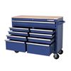 Image 2 : Husky Standard-Duty 46 inch W 9-Drawer Mobile Workbench with Solid Wood Top in Gloss BlueModel # H46