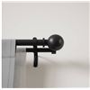 Image 2 : Umbra Bolas Double Adjustable Curtain Rod – Matte Black – 72 to 144-in