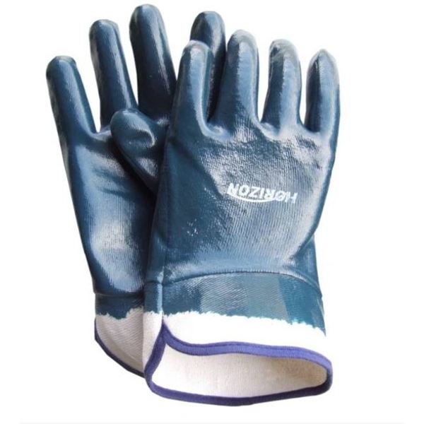 12 Pairs Horizon Fully nitrile coated cotton gloves with cotton flannel lining