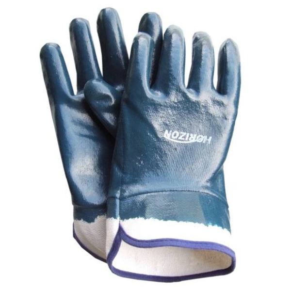 12 Pairs Horizon Fully nitrile coated cotton gloves with cotton flannel lining