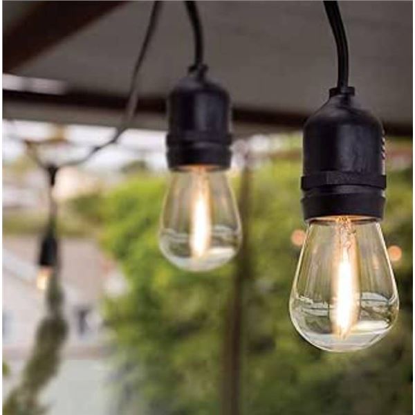 Zilotek Commercial Light String with 24 Sockets and 48 ft Length