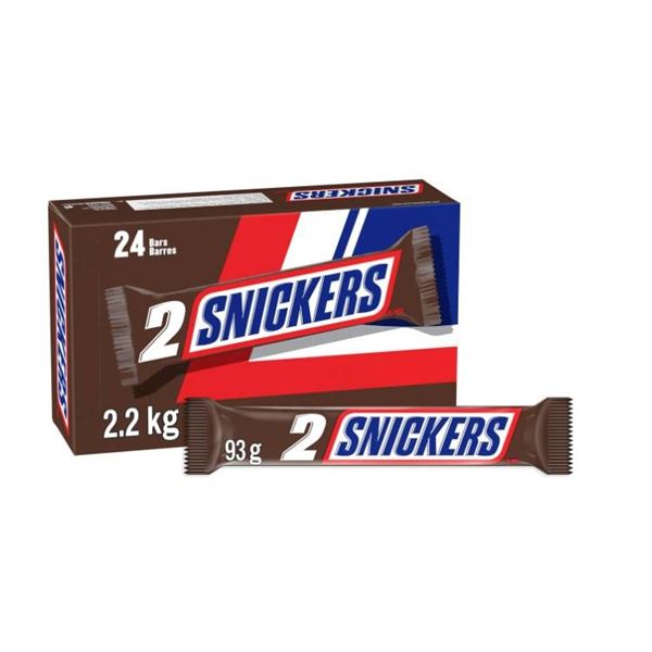Snickers Chocolate Bar Multipack, 24 Pieces, 2 x 33g Each