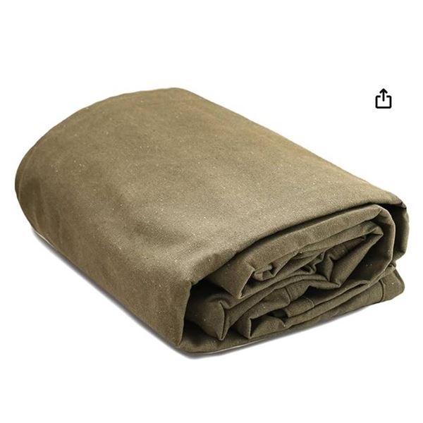 White Duck Canvas Tarp 18 oz, Heavy Duty, Finished Size 11 ft. 6 in. x 11 ft. 6 in.