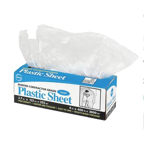 Ralston Painter-Contractor Grade Clear Plastic Sheet, 2.7m x 122m (333 Sq M)