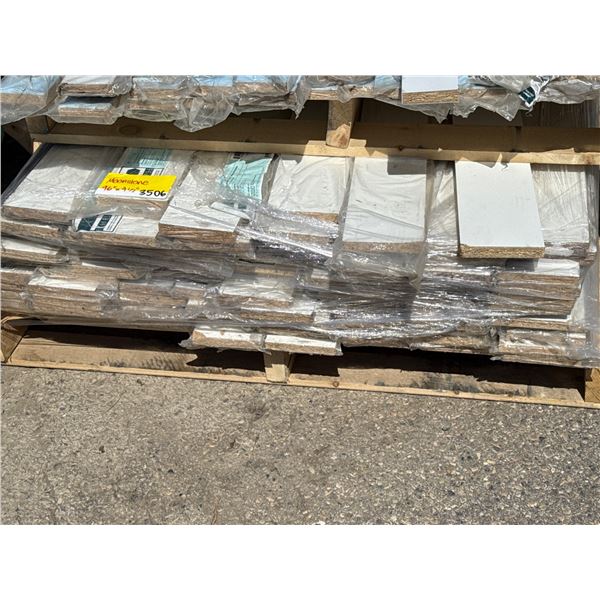 Pallet of White Laminate Flooring Planks