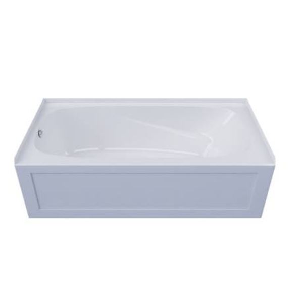 Mirolin Phoenix 60 x 30-in White Acrylic Bathtub with Left Skirt