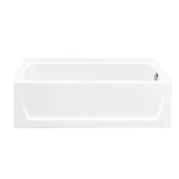 Sterling 32-in x 60-in White Fiberglass/Plastic Composite Rectangle Alcove Soaking Bathtub ( Right D