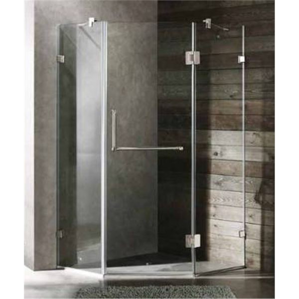 Vigo 38″ x 38″ Frameless Neo-Angle 3/8″ Clear/Brushed Nickel Shower Enclo