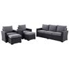 Image 1 : Landon & Co Norwood 5 Piece Conversation Set with Gray Olefin Fabric and Steel Frame