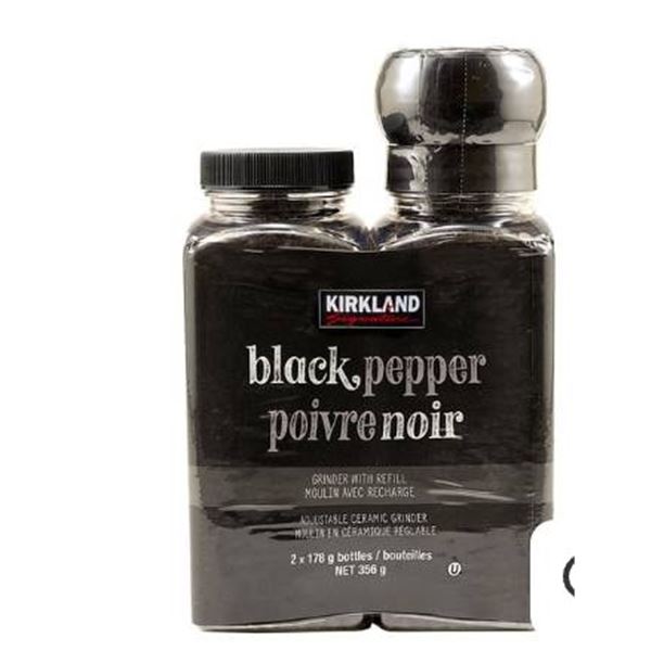 Kirkland Signature Black Pepper 178g Adjustable Grinder Set of 3