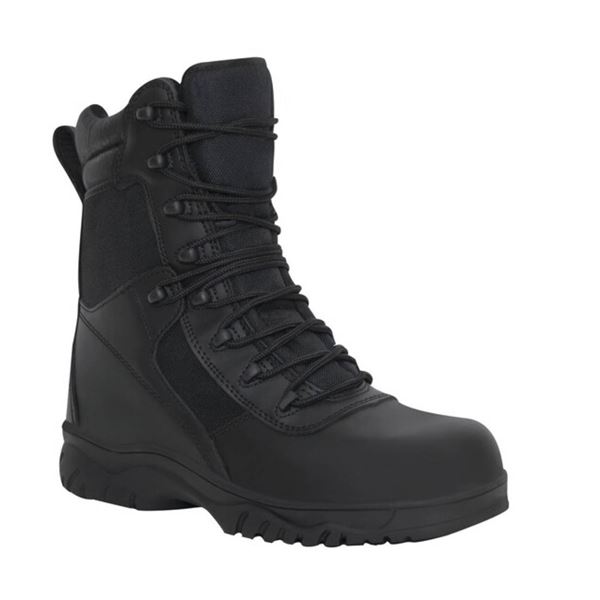 Tactical Black Boots Item No. 5053 with Side Zipper, Size 9.5