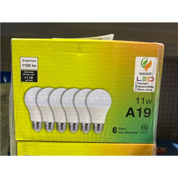 11W A19 Non-Dimmable LED Bulbs, 6-Pack, 1100 Lumens