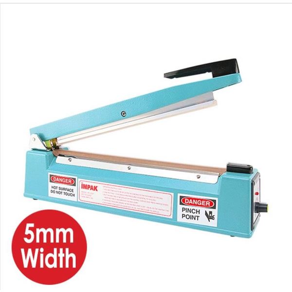 12″ Tabletop Hand Impulse Sealer with Spare Parts Kit – 5mm Seal – IPK-30