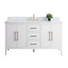Image 1 : Vanity Art 60-in W Single Bathroom Vanity w/ Engineered Marble Top and Brushed Nickel Handle - White