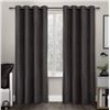 Image 1 : Design Decor Crete Textured Jacquard Thermal Curtains, 96 Inch, Lot of 2