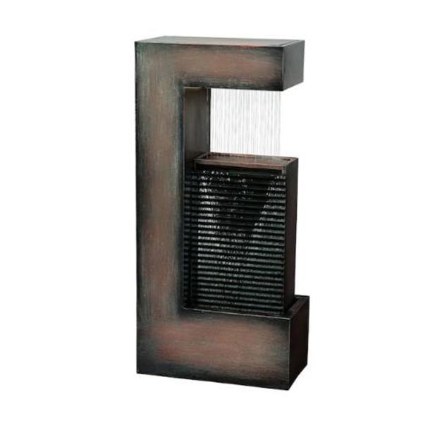 Style Selections 31.5 H x 15-in W Grey Metal Lighted Contemporary Fountain