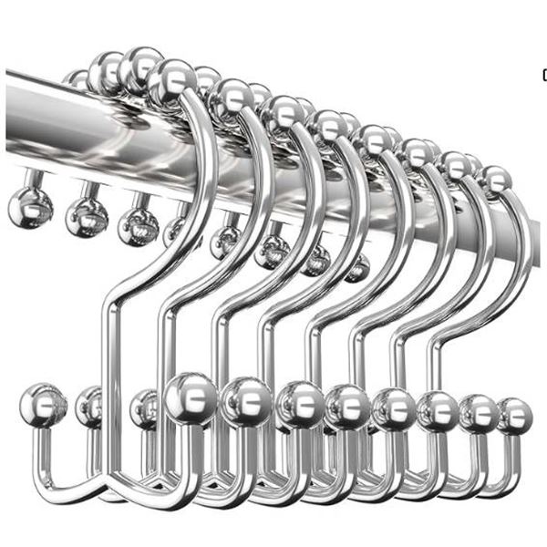 Moda 12-Pack Shower Curtain Hooks Set – Lot of 5