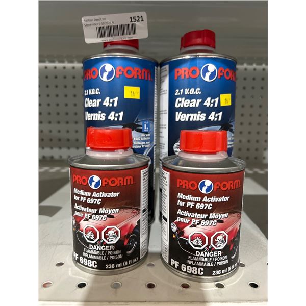 Pro Form PF 697C Clear 4:1 and PF 698C Medium Activator Set