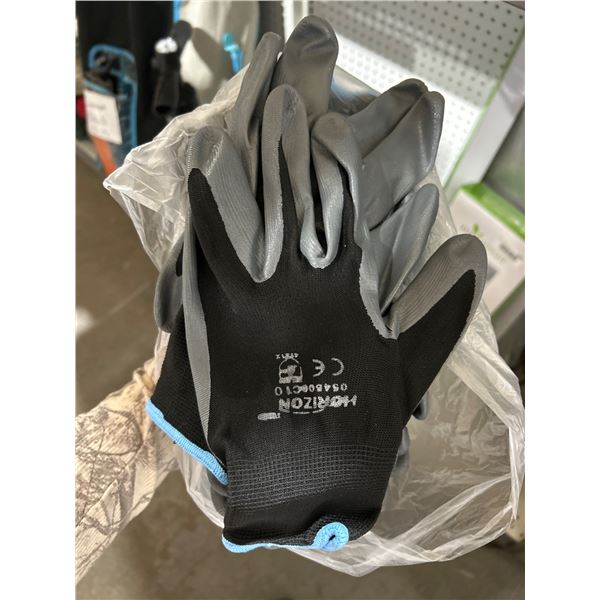 Gray and Black Work Gloves with CE Certification – Lot of 10 Pair